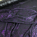 Black Purple Metallic Satin Fabric Zebra Print Bonded Dress Material - Bull Ring Fabrics