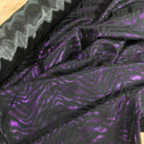 Black Purple Metallic Satin Fabric Zebra Print Bonded Dress Material - Bull Ring Fabrics