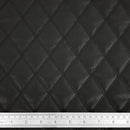Black Quilted Bentley Double Stitch Leather Car Seats Upholstery Fabric 54" Black - Bull Ring Fabrics
