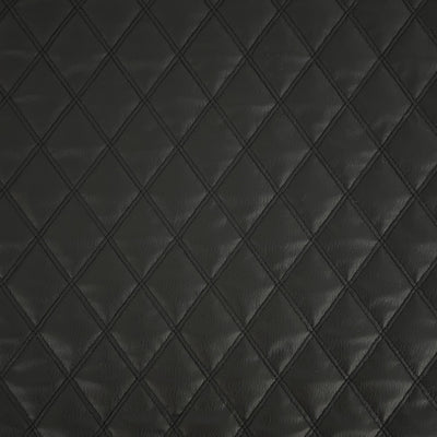 Black Quilted Bentley Double Stitch Leather Car Seats Upholstery Fabric 54" Black - Bull Ring Fabrics