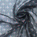 Black Sheer Chiffon Fabric Pink Floral Print Dress Scarf Hijab - Bull Ring Fabrics