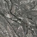 Bling Sequins On Net Fabric Dress Draping 140cm, Grey - Bull Ring Fabrics