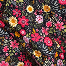 Blossom Floral Flowers Print Rose & Hubble Cotton Poplin Fabric - Bull Ring Fabrics