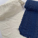 Broderie Anglaise NAVY SEQUINS Paisley Cotton Lawn Fabric Summer Dress Shirt 54” - Bull Ring Fabrics