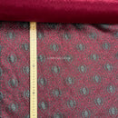 Burgundy Wine Satin Fabric Black Lace Overlay Polka Dot Bonded Dress Material - Bull Ring Fabrics