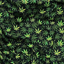 Cannabis Green Leaf Cotton Poplin Fabric Rose & Hubble Craft Material 45" Black - Bull Ring Fabrics