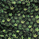 Cannabis Green Leaf Cotton Poplin Fabric Rose & Hubble Craft Material 45" Black - Bull Ring Fabrics