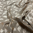 Caramel Felix Leaves Floral Curtain Brocade Fabric 140cm, Brown - Bull Ring Fabrics