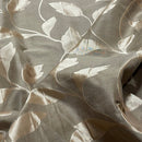 Caramel Felix Leaves Floral Curtain Brocade Fabric 140cm, Brown - Bull Ring Fabrics