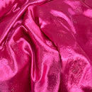 Cerise Pink Satin Fabric Small Silver Gemstones Dress Draping Material 60" - Bull Ring Fabrics