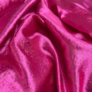 Cerise Pink Satin Fabric Small Silver Gemstones Dress Draping Material 60" - Bull Ring Fabrics