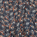 Chain & Belt Print 100% Viscose Summer Dress Fabric 60", Navy - Bull Ring Fabrics