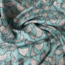 Chickens Hens 100% Cotton Poplin Fabric Rose & Hubble Quilting Dress 45", Duck Egg - Bull Ring Fabrics