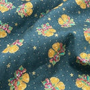 Christmas Bells 100% Cotton Poplin Fabric Rose & Hubble 45", Green - Bull Ring Fabrics