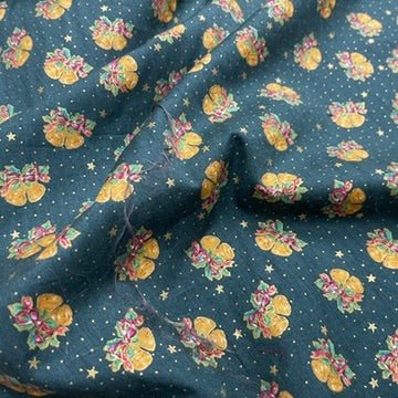 Christmas Bells 100% Cotton Poplin Fabric Rose & Hubble 45", Green - Bull Ring Fabrics