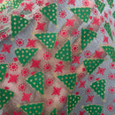 Christmas Glitter Organza Voile Fabric 60", Xmas Tree - Bull Ring Fabrics
