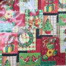 Christmas Oilcloth PVC Multi Patchwork Xmas Tablecloth Fabric - Bull Ring Fabrics