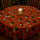 Christmas Oilcloth PVC Santa Xmas Tablecloth Fabric 54", Red - Bull Ring Fabrics