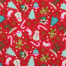 Christmas Party Polycotton Fabric Xmas Crafts 45", Red - Bull Ring Fabrics