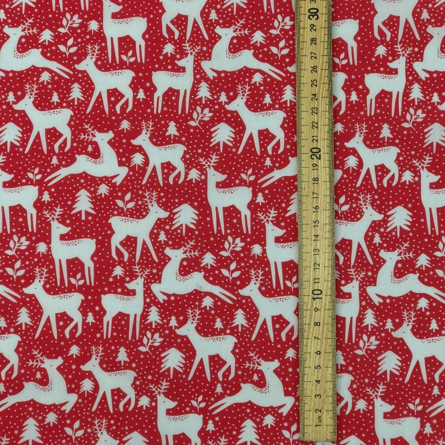 Christmas Polycotton Fabric – Rudolph Snow, 45” Wide | Crafting, Quilting & Sewing Material - Bull Ring Fabrics