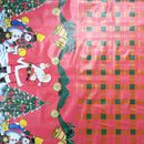 Christmas Tartan Oilcloth PVC Santa Xmas Tablecloth Fabric 54", Red - Bull Ring Fabrics