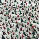 Christmas Trees Xmas 100% Cotton Fabric 54", Cream - Bull Ring Fabrics
