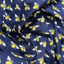 Cotton Poplin Bumble Bees Rose & Hubble Dress Quilting Fabric 45" - Bull Ring Fabrics