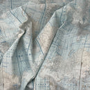 Cotton Rich Linen Look Fabric World Map Atlas Upholstery Curtain Cushion 54” - Bull Ring Fabrics