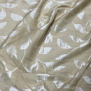 Cream Felix Leaves Floral Curtain Brocade Fabric 140cm, Cream - Bull Ring Fabrics