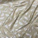Cream Felix Leaves Floral Curtain Brocade Fabric 140cm, Cream - Bull Ring Fabrics