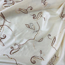 Cream Paisley Embroidered Taffeta Fabric Sequins Floral Bride Dress Material 60" - Bull Ring Fabrics