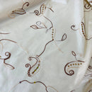 Cream Paisley Embroidered Taffeta Fabric Sequins Floral Bride Dress Material 60" - Bull Ring Fabrics
