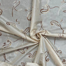 Cream Paisley Embroidered Taffeta Fabric Sequins Floral Bride Dress Material 60" - Bull Ring Fabrics