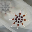 Cream Starbuzz Embroidery Floral Voile Fabric Net Curtain 150cm - Bull Ring Fabrics