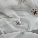 Cream Starbuzz Embroidery Floral Voile Fabric Net Curtain 150cm - Bull Ring Fabrics