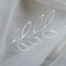 Cream Voile Embroidery Leaves Window Net Curtain Fabric 150cm Wide - Bull Ring Fabrics