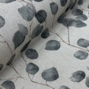 Curtain Linen Fabric Grey Money Leaf/Leaves Upholstery Cushions Eucalyptus 54" - Bull Ring Fabrics