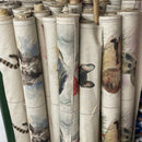 Cushion Bag Panels Animals Linen Fabric Kitten Dogs Rabbit Hare Peacocks 18x18" - Bull Ring Fabrics