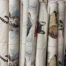Cushion Bag Panels Animals Linen Fabric Kitten Dogs Rabbit Hare Peacocks 18x18" - Bull Ring Fabrics