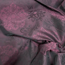 Damask Faux Silk Slub Upholstery Curtain Brocade Fabric, Purple - Bull Ring Fabrics