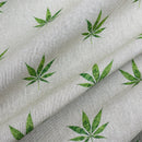 Digital Printed Cotton Linen Fabric, Hemp Leaf - Bull Ring Fabrics