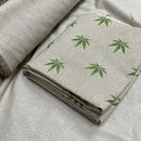 Digital Printed Cotton Linen Fabric, Hemp Leaf - Bull Ring Fabrics