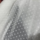 Dobby Spots Chiffon Dress Fabric 150cm, Ivory/Cream - Bull Ring Fabrics