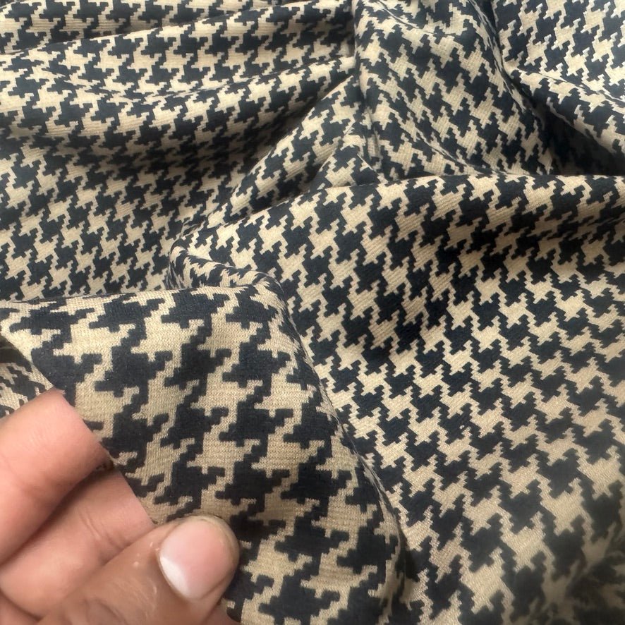 Dogtooth Jersey Stretch Spandex Dress Fabric 60" - Bull Ring Fabrics