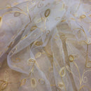 Embroidered Organza Window Voile Draping Fabric - Bull Ring Fabrics