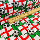 England Flags Football Polycotton Fabric 45”, 5.5 Metres - Bull Ring Fabrics