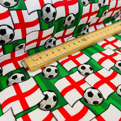 England Flags Football Polycotton Fabric 45”, 5.5 Metres - Bull Ring Fabrics