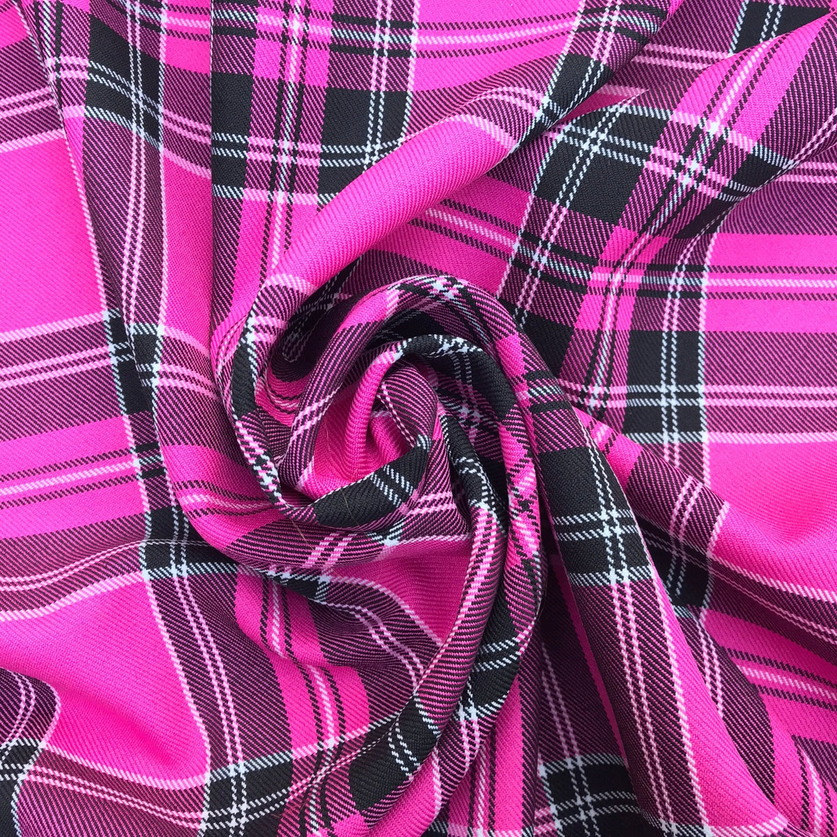 Fashion Tartan Check Polyviscose Dress Fabric 60" - Bull Ring Fabrics