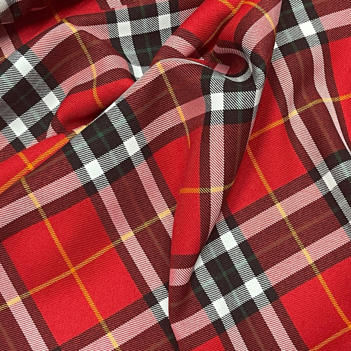 Fashion Tartan Check Polyviscose Dress Fabric 60" - Bull Ring Fabrics