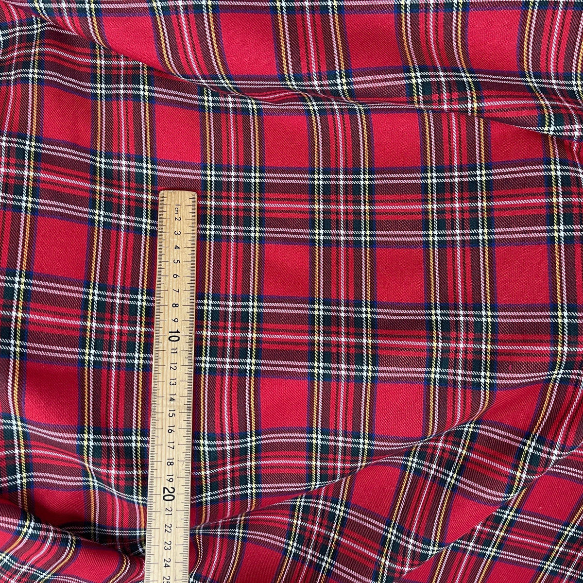 Fashion Tartan Check Polyviscose Dress Fabric 60" - Bull Ring Fabrics